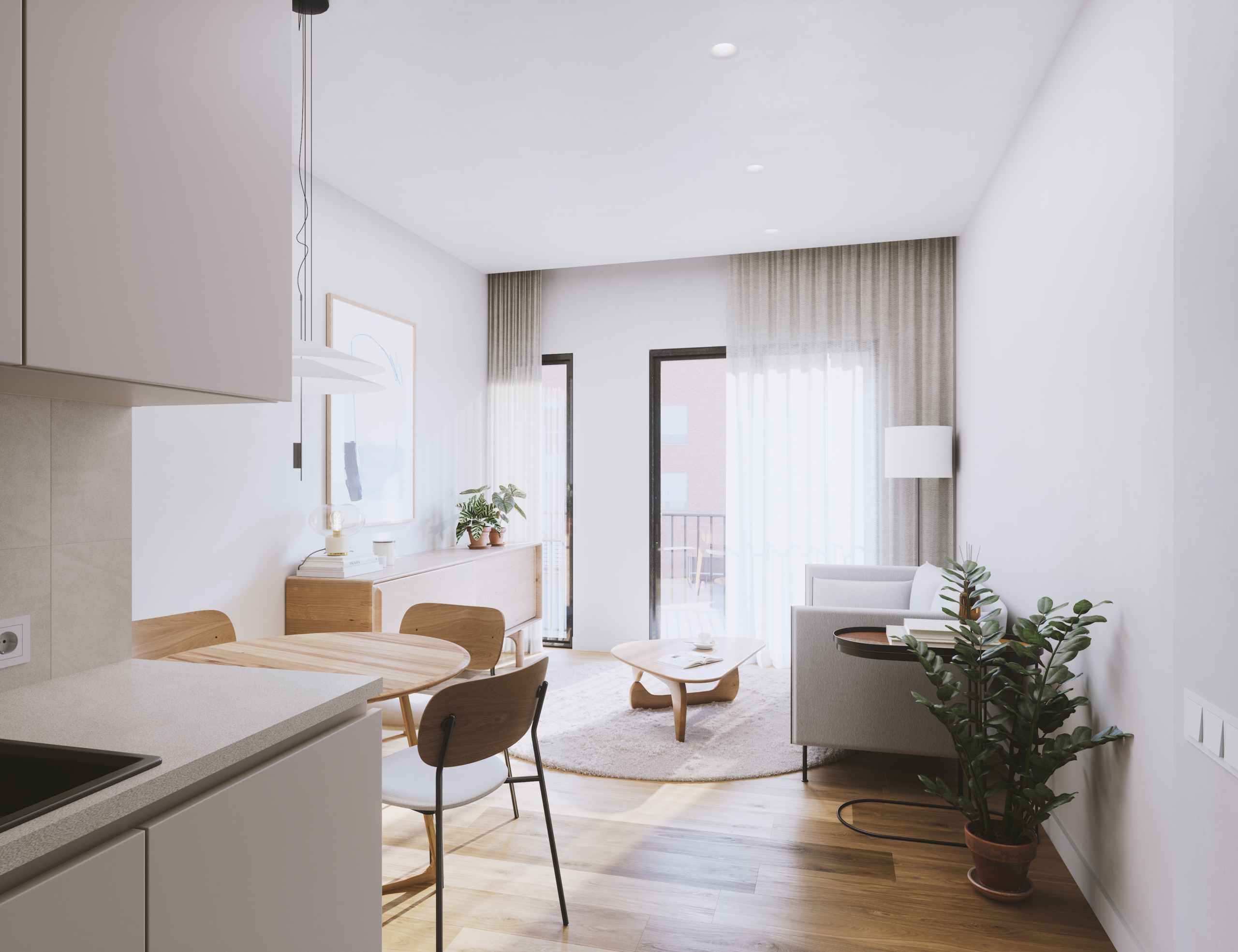 Salón, cocina y comedor